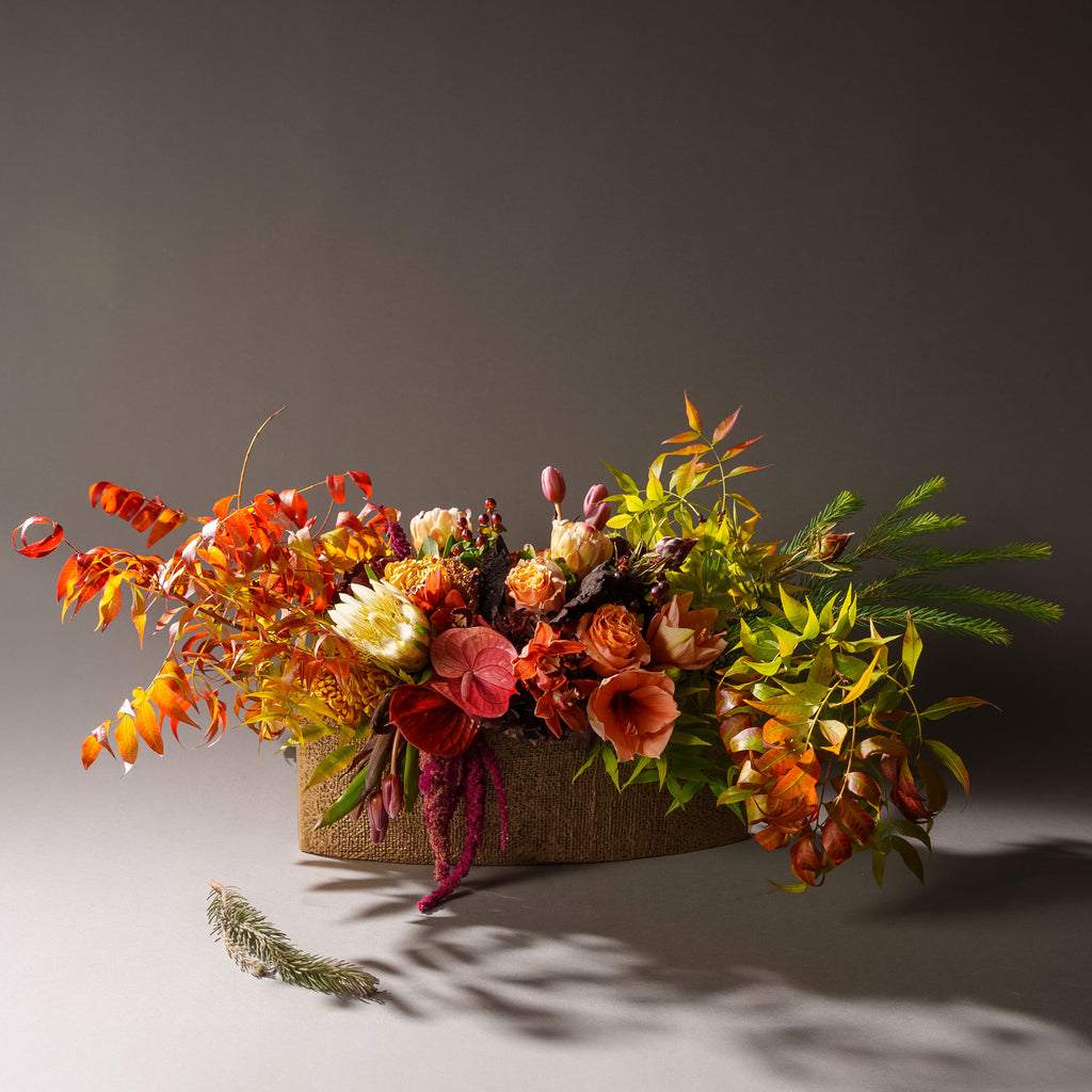 Low & Lush Centerpiece in textured container